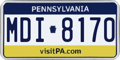 PA license plate MDI8170
