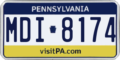 PA license plate MDI8174