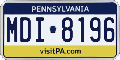 PA license plate MDI8196
