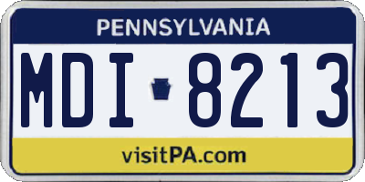 PA license plate MDI8213