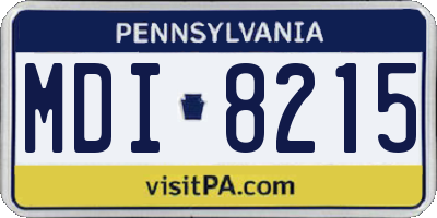 PA license plate MDI8215