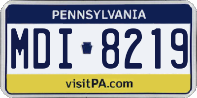 PA license plate MDI8219