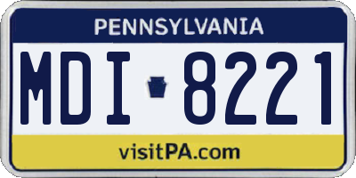 PA license plate MDI8221