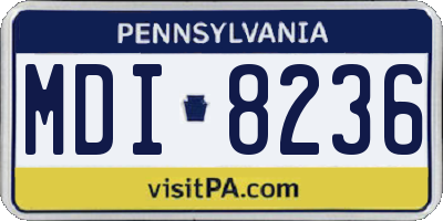 PA license plate MDI8236
