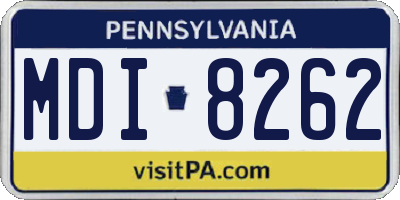 PA license plate MDI8262