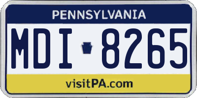 PA license plate MDI8265