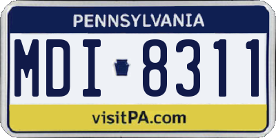 PA license plate MDI8311