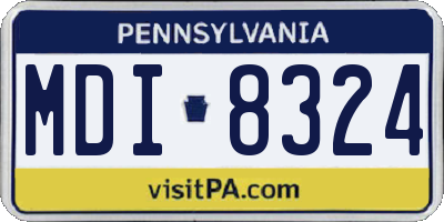 PA license plate MDI8324