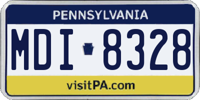 PA license plate MDI8328