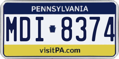 PA license plate MDI8374