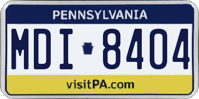 PA license plate MDI8404