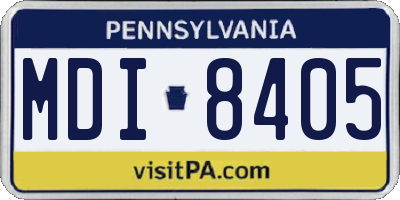 PA license plate MDI8405