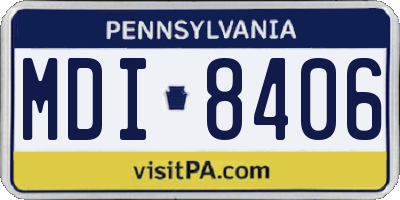 PA license plate MDI8406