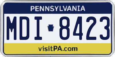 PA license plate MDI8423