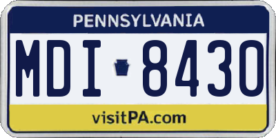 PA license plate MDI8430