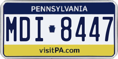 PA license plate MDI8447