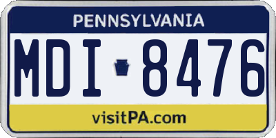 PA license plate MDI8476
