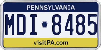 PA license plate MDI8485