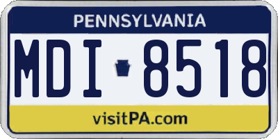 PA license plate MDI8518