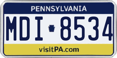 PA license plate MDI8534