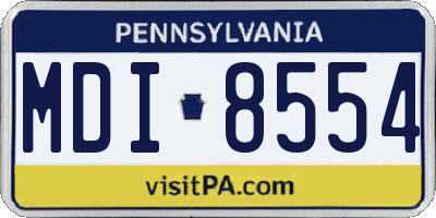 PA license plate MDI8554