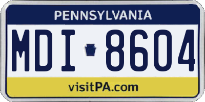 PA license plate MDI8604