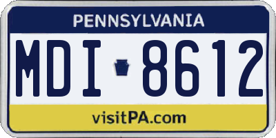 PA license plate MDI8612