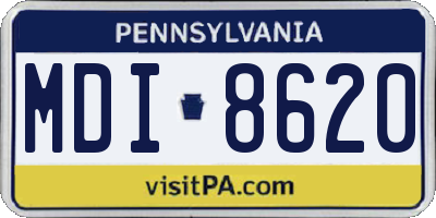 PA license plate MDI8620
