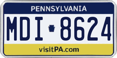 PA license plate MDI8624