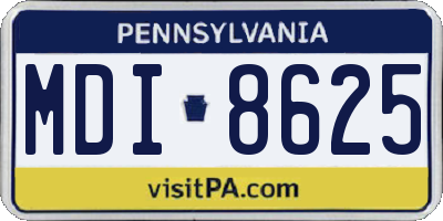 PA license plate MDI8625