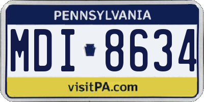 PA license plate MDI8634