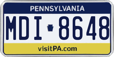 PA license plate MDI8648