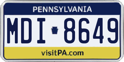 PA license plate MDI8649