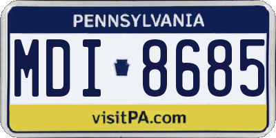 PA license plate MDI8685