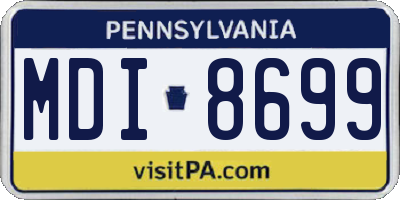 PA license plate MDI8699