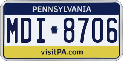 PA license plate MDI8706