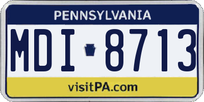 PA license plate MDI8713