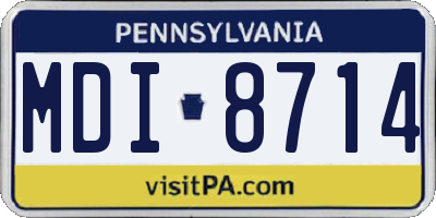 PA license plate MDI8714