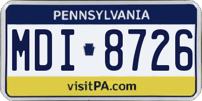 PA license plate MDI8726