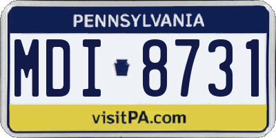 PA license plate MDI8731