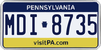 PA license plate MDI8735