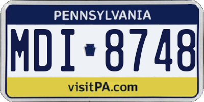 PA license plate MDI8748