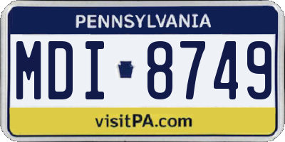 PA license plate MDI8749