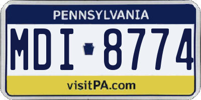 PA license plate MDI8774