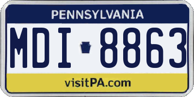 PA license plate MDI8863