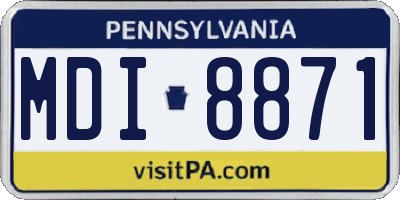 PA license plate MDI8871
