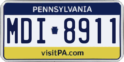 PA license plate MDI8911