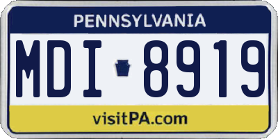 PA license plate MDI8919