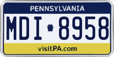 PA license plate MDI8958
