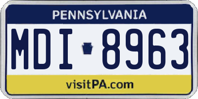 PA license plate MDI8963